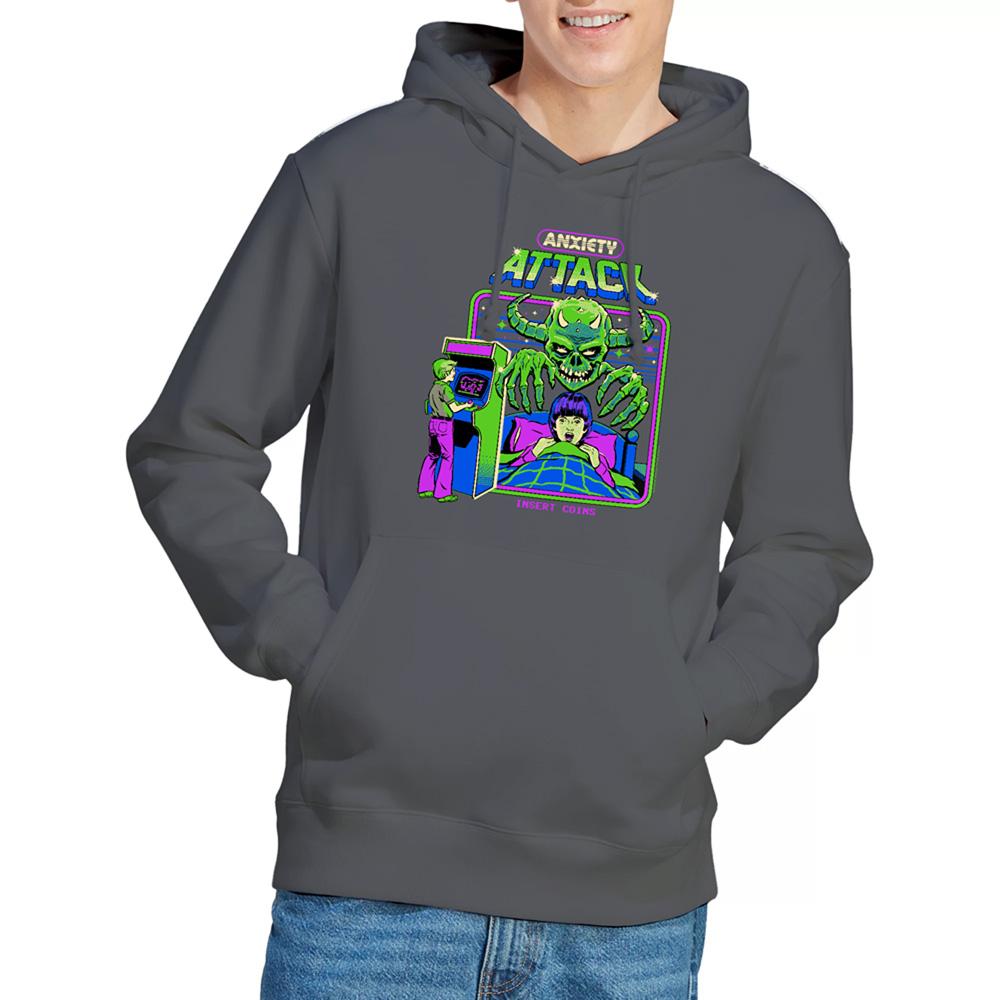 Charcoal - Back - Steven Rhodes Unisex Adult Anxiety Attack Hoodie