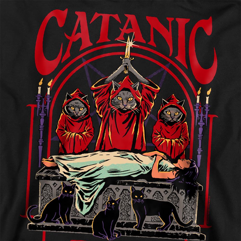 Black - Side - Steven Rhodes Unisex Adult Catanic Panic Sweatshirt
