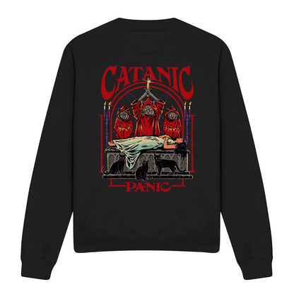 Black - Front - Steven Rhodes Unisex Adult Catanic Panic Sweatshirt