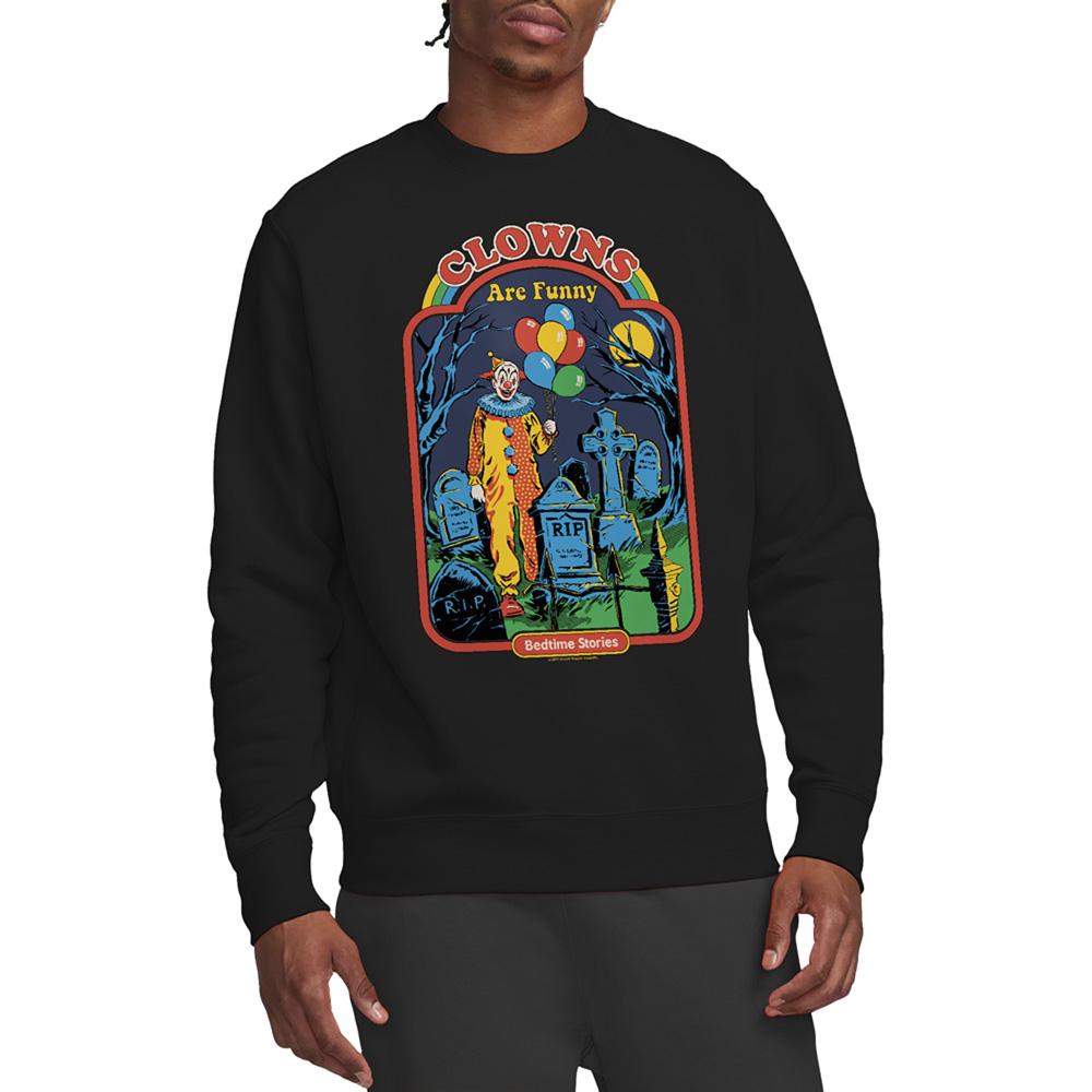 Black - Back - Steven Rhodes Unisex Adult Clowns Are Funny Sweatshirt