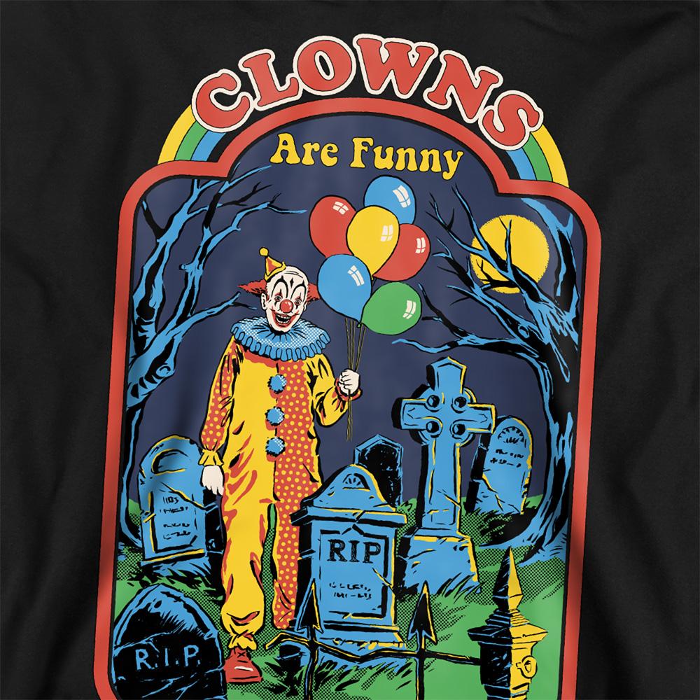 Black - Side - Steven Rhodes Unisex Adult Clowns Are Funny Sweatshirt