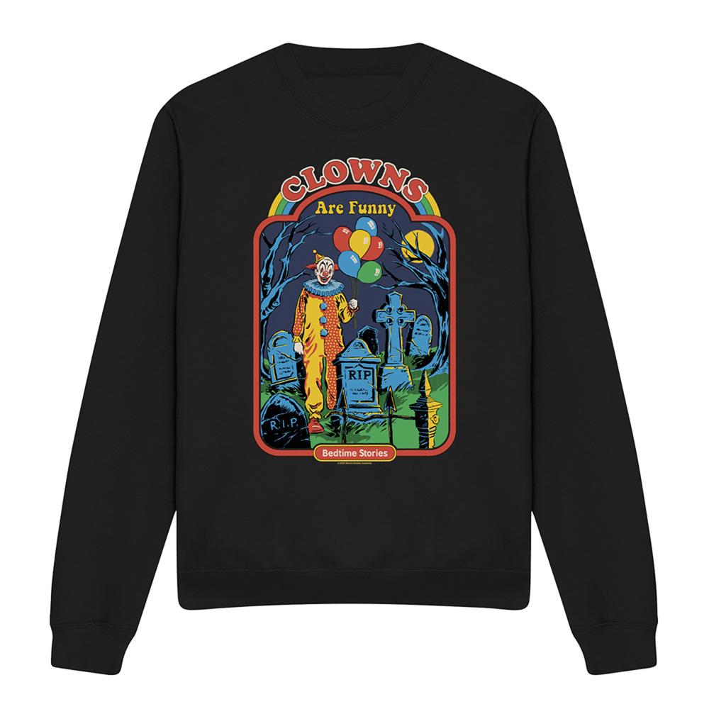 Black - Front - Steven Rhodes Unisex Adult Clowns Are Funny Sweatshirt