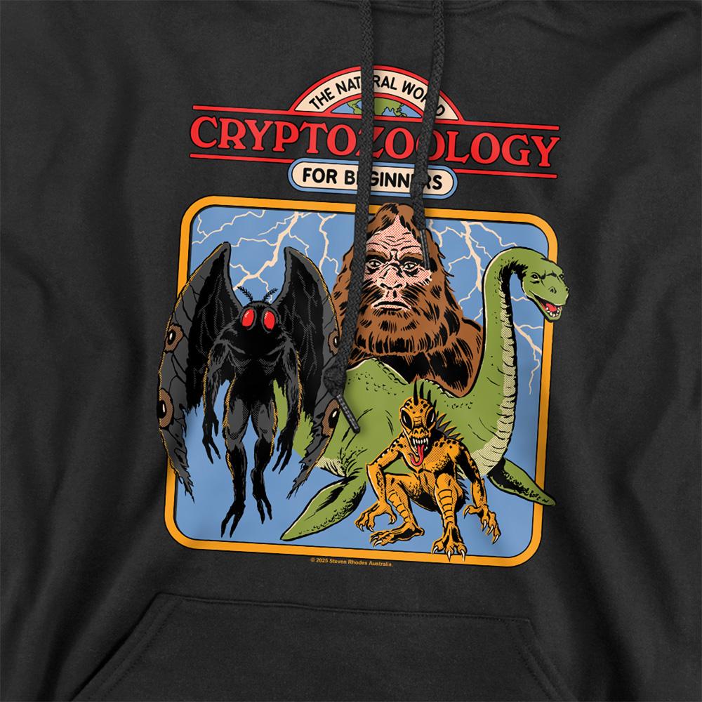 Black - Side - Steven Rhodes Unisex Adult Cryptozoology For Beginners Hoodie