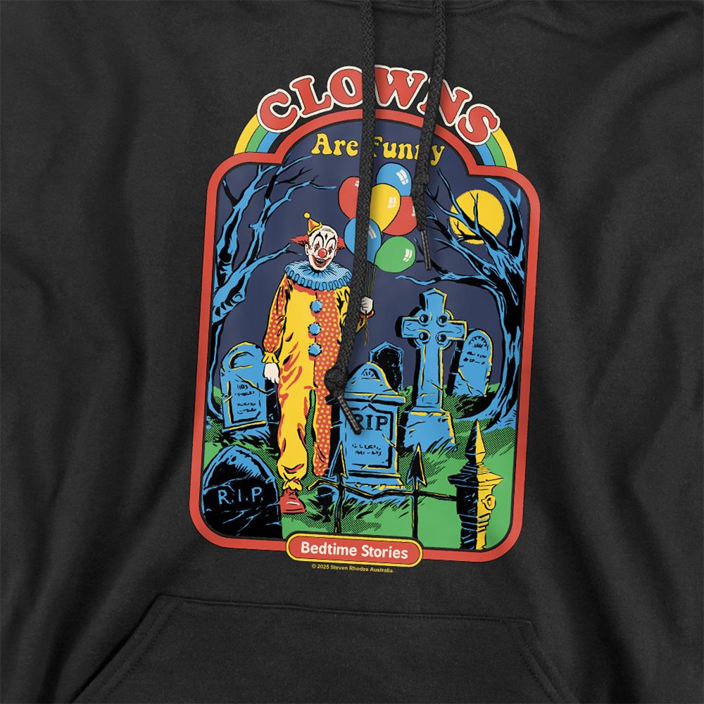 Black - Side - Steven Rhodes Unisex Adult Clowns Are Funny Hoodie