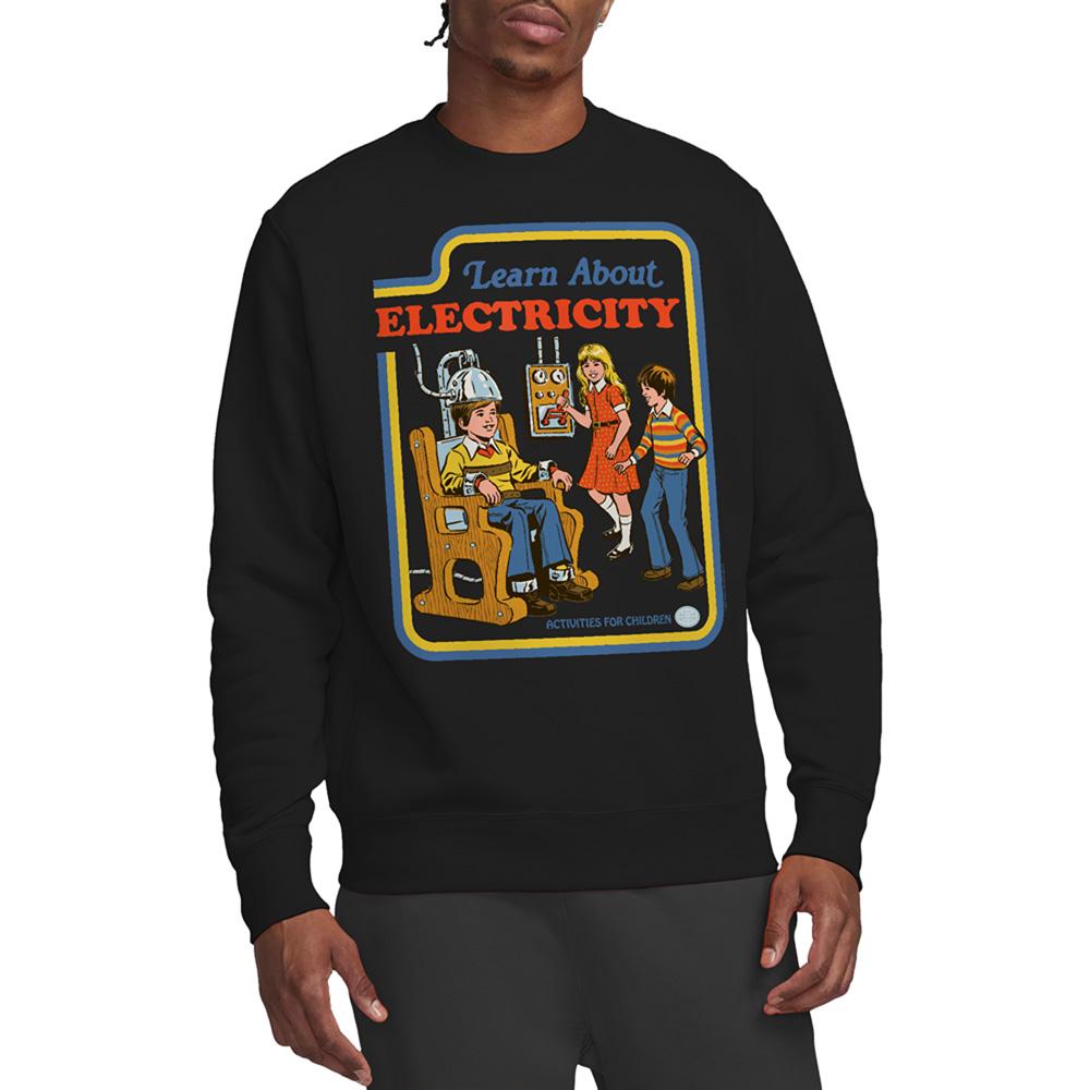 Black - Back - Steven Rhodes Unisex Adult Learn About Electricity Sweatshirt