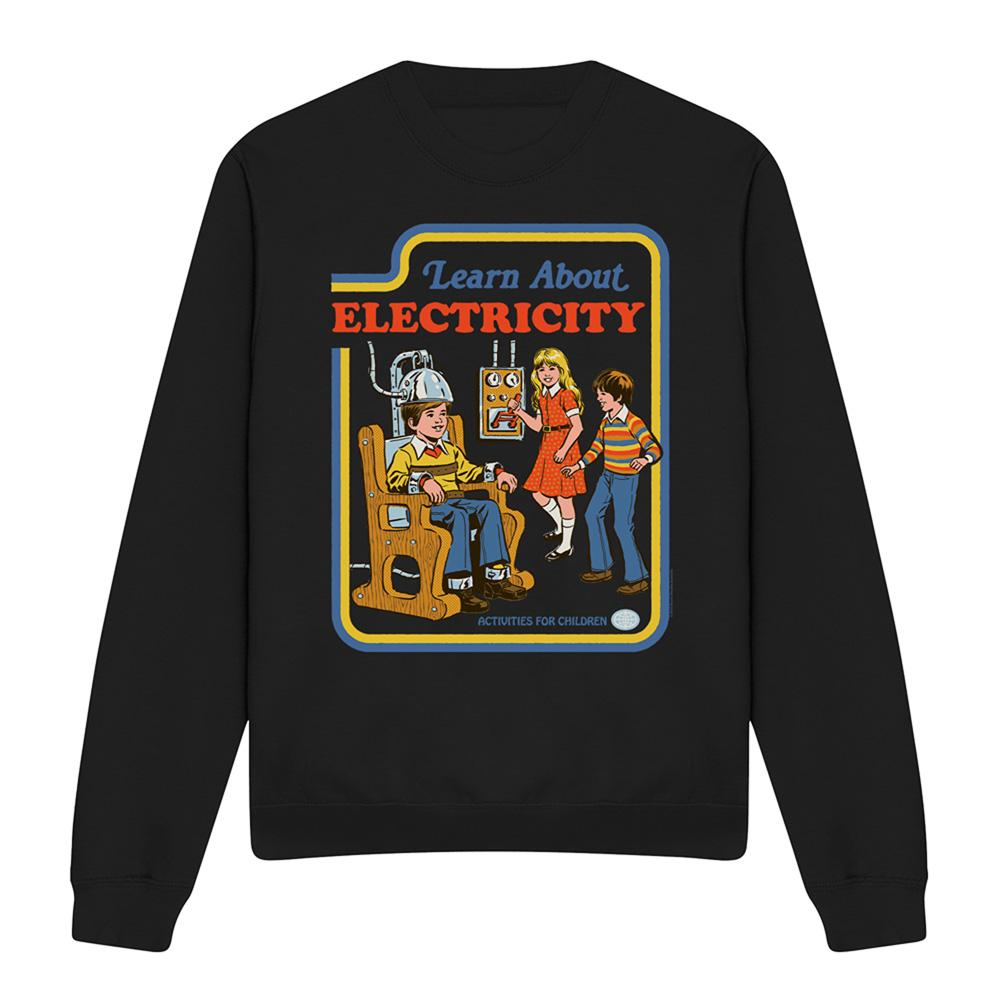 Black - Front - Steven Rhodes Unisex Adult Learn About Electricity Sweatshirt