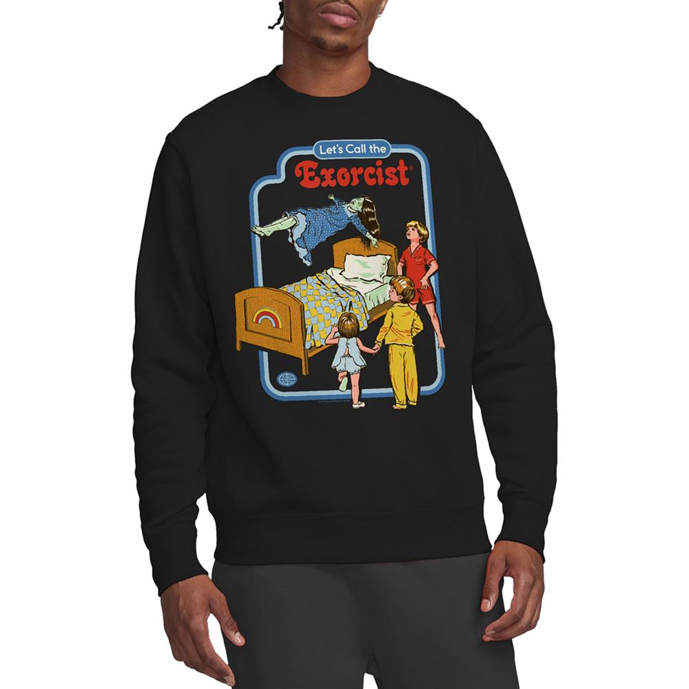 Black - Back - Steven Rhodes Unisex Adult Lets Call The Exorcist Sweatshirt