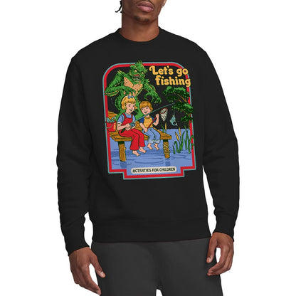 Black - Back - Steven Rhodes Unisex Adult Let´s Go Fishing Sweatshirt