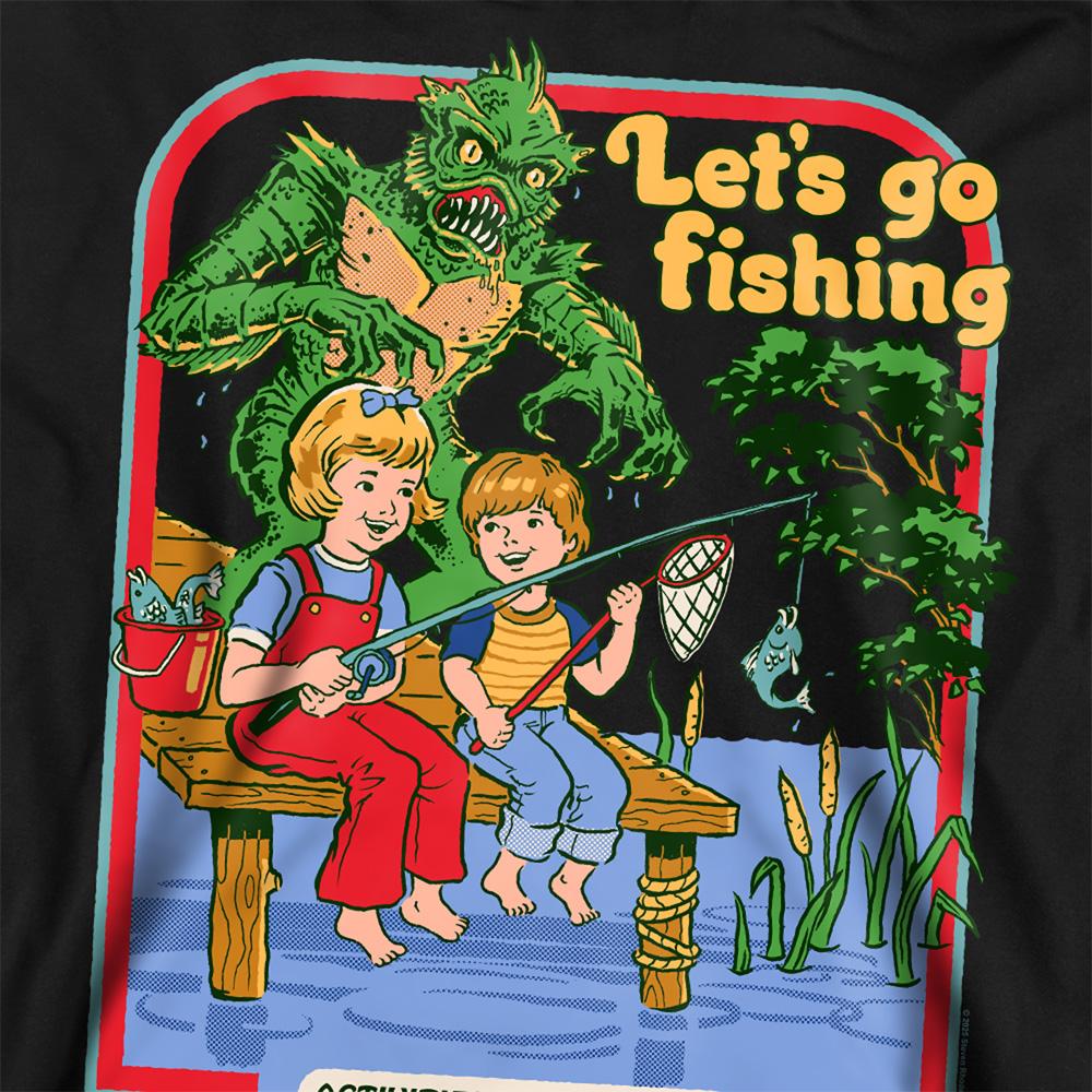 Black - Side - Steven Rhodes Unisex Adult Let´s Go Fishing Sweatshirt