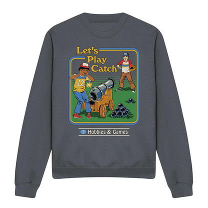 Charcoal - Front - Steven Rhodes Unisex Adult Let´s Play Catch Sweatshirt