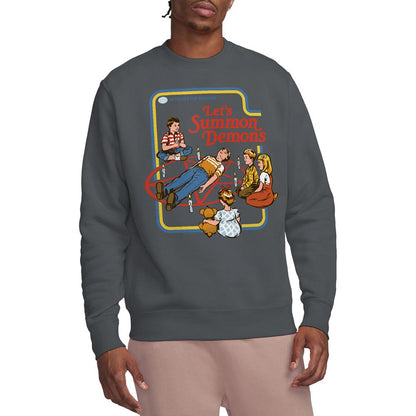 Charcoal - Back - Steven Rhodes Unisex Adult Let´s Summon Demons Sweatshirt