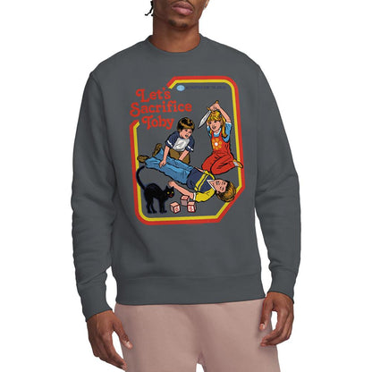 Charcoal - Back - Steven Rhodes Unisex Adult Let´s Sacrifice Toby Sweatshirt