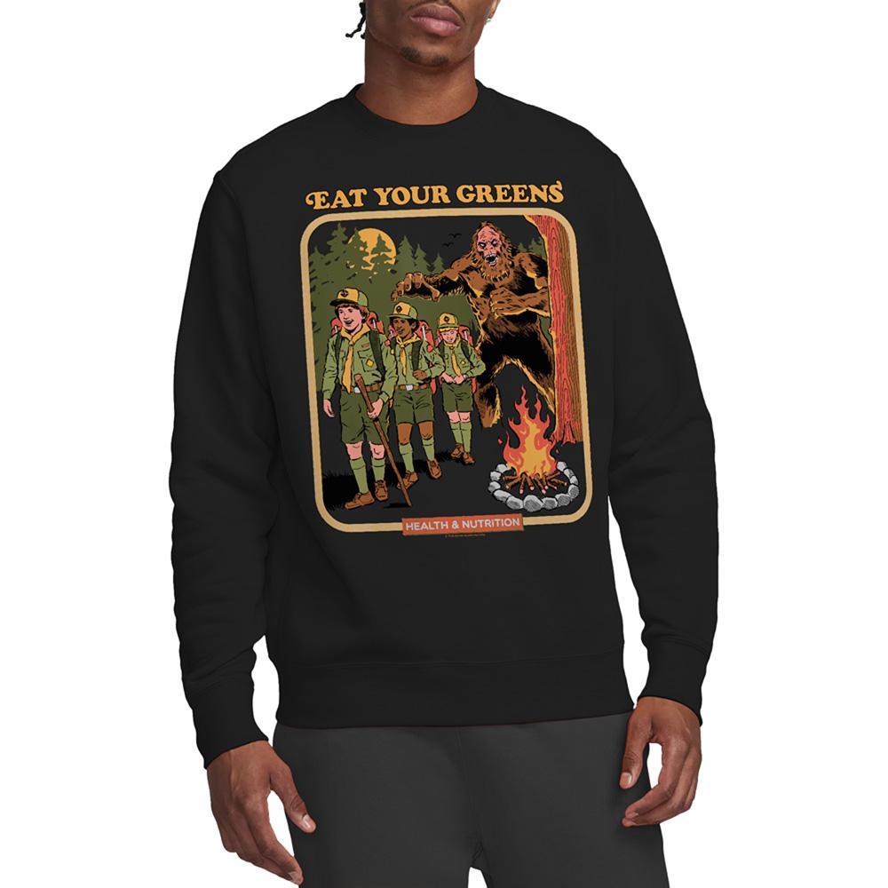Black - Back - Steven Rhodes Unisex Adult Eat Your Greens Sweatshirt