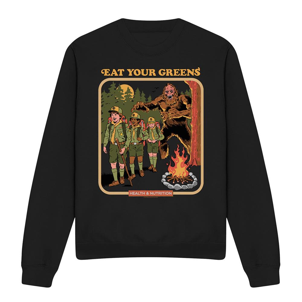 Black - Front - Steven Rhodes Unisex Adult Eat Your Greens Sweatshirt