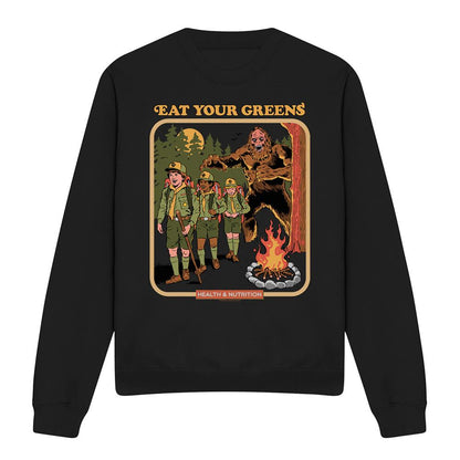 Black - Front - Steven Rhodes Unisex Adult Eat Your Greens Sweatshirt