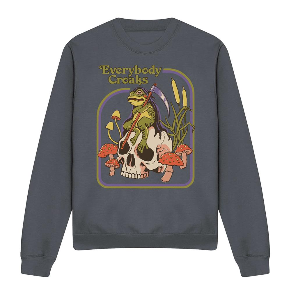 Charcoal - Front - Steven Rhodes Unisex Adult Everybody Croaks Sweatshirt