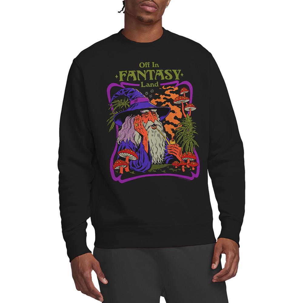 Black - Back - Steven Rhodes Unisex Adult Fantasy Land Sweatshirt