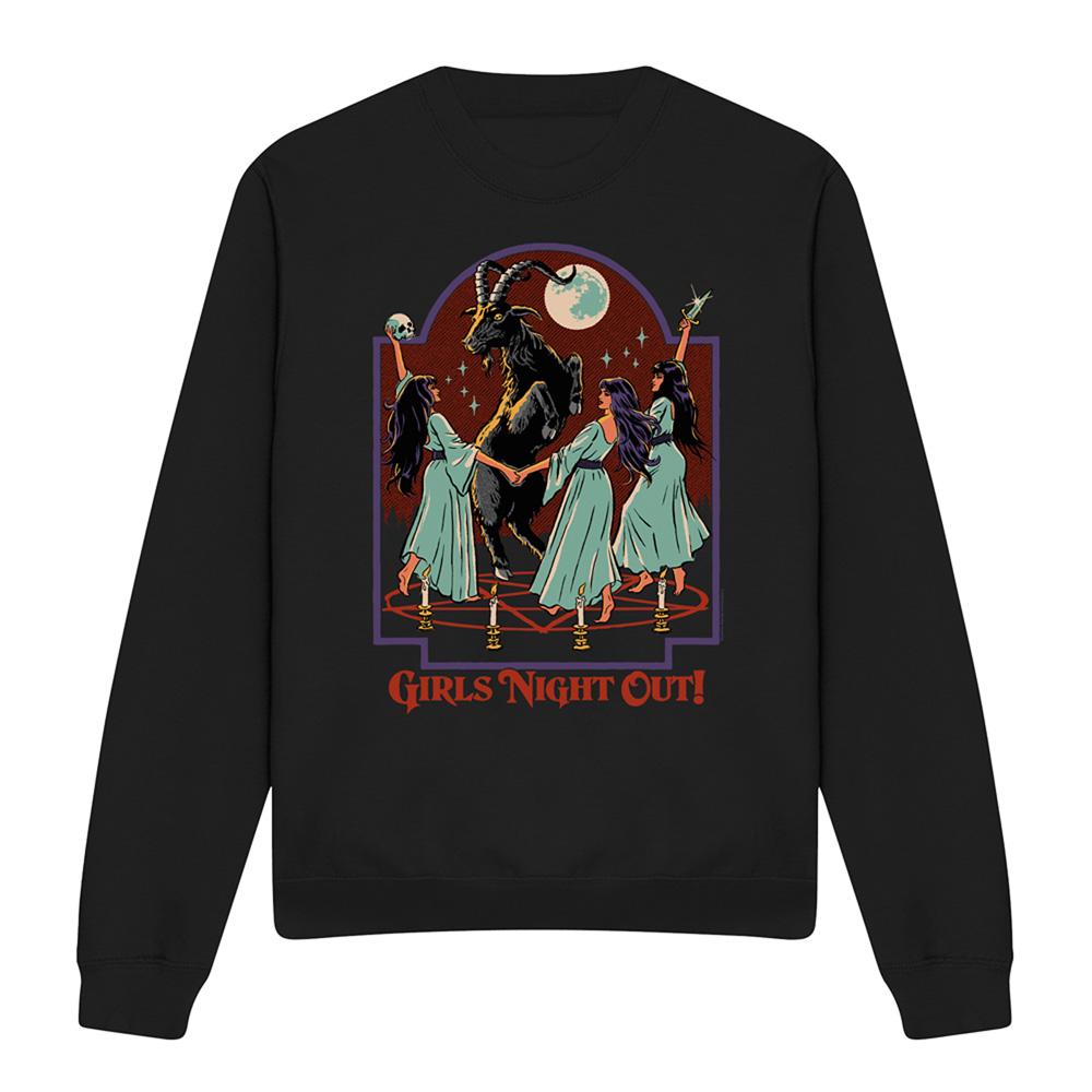 Black - Front - Steven Rhodes Unisex Adult Girl´s Night Out Sweatshirt