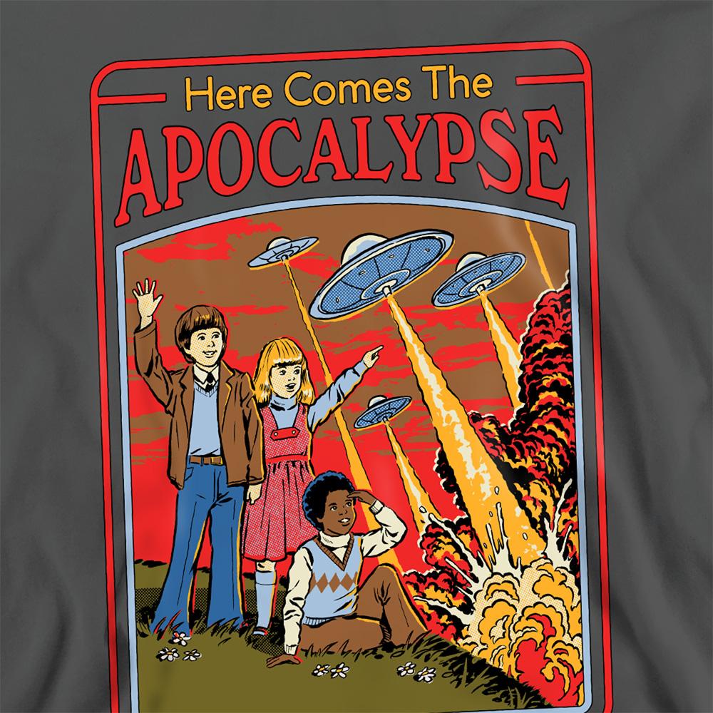 Charcoal - Side - Steven Rhodes Unisex Adult Here Comes The Apocalypse Sweatshirt