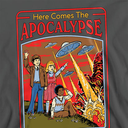 Charcoal - Side - Steven Rhodes Unisex Adult Here Comes The Apocalypse Sweatshirt