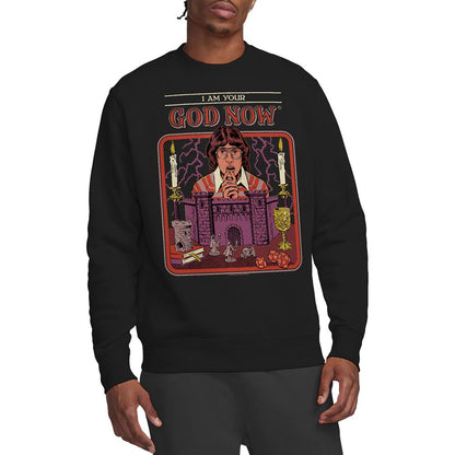 Black - Back - Steven Rhodes Unisex Adult I Am Your God Now Sweatshirt