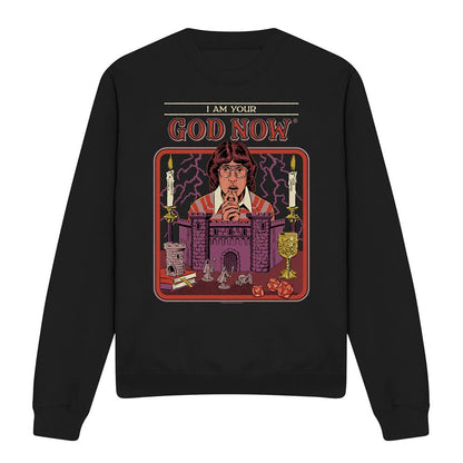 Black - Front - Steven Rhodes Unisex Adult I Am Your God Now Sweatshirt
