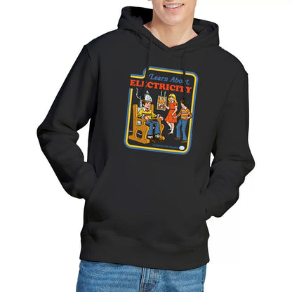 Black - Back - Steven Rhodes Unisex Adult Learn About Electricity Hoodie