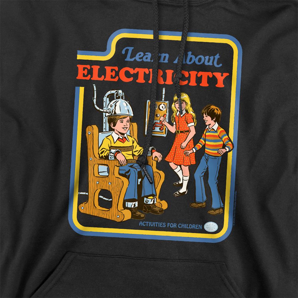 Black - Side - Steven Rhodes Unisex Adult Learn About Electricity Hoodie