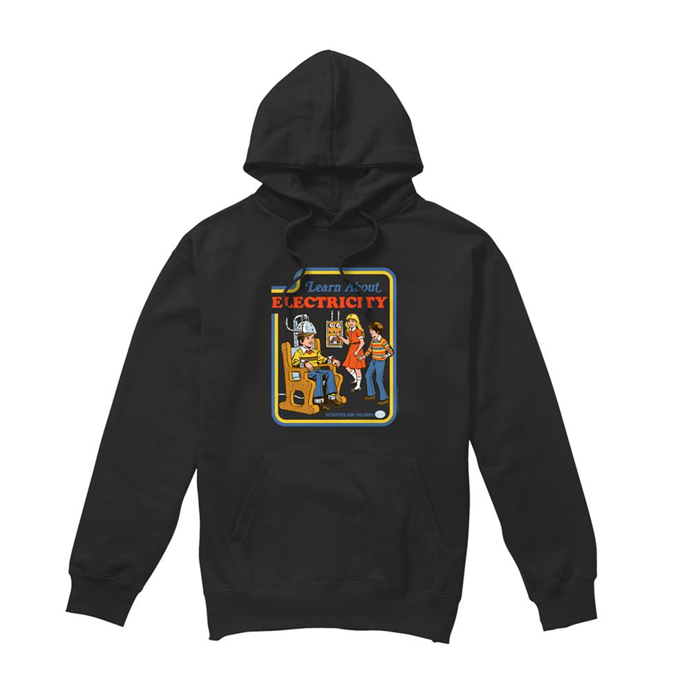 Black - Front - Steven Rhodes Unisex Adult Learn About Electricity Hoodie