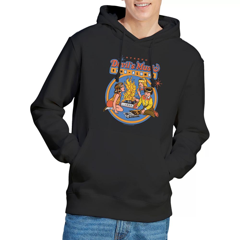 Black - Back - Steven Rhodes Unisex Adult Devils Music Singalong Hoodie