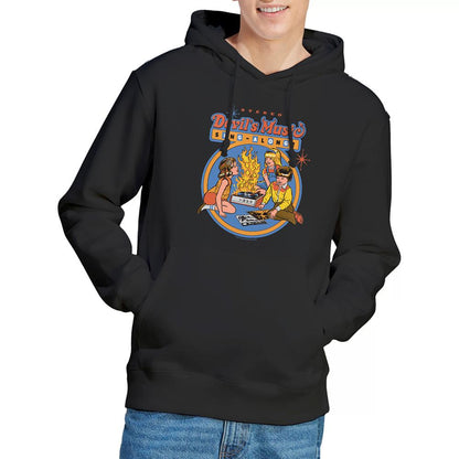 Black - Back - Steven Rhodes Unisex Adult Devils Music Singalong Hoodie