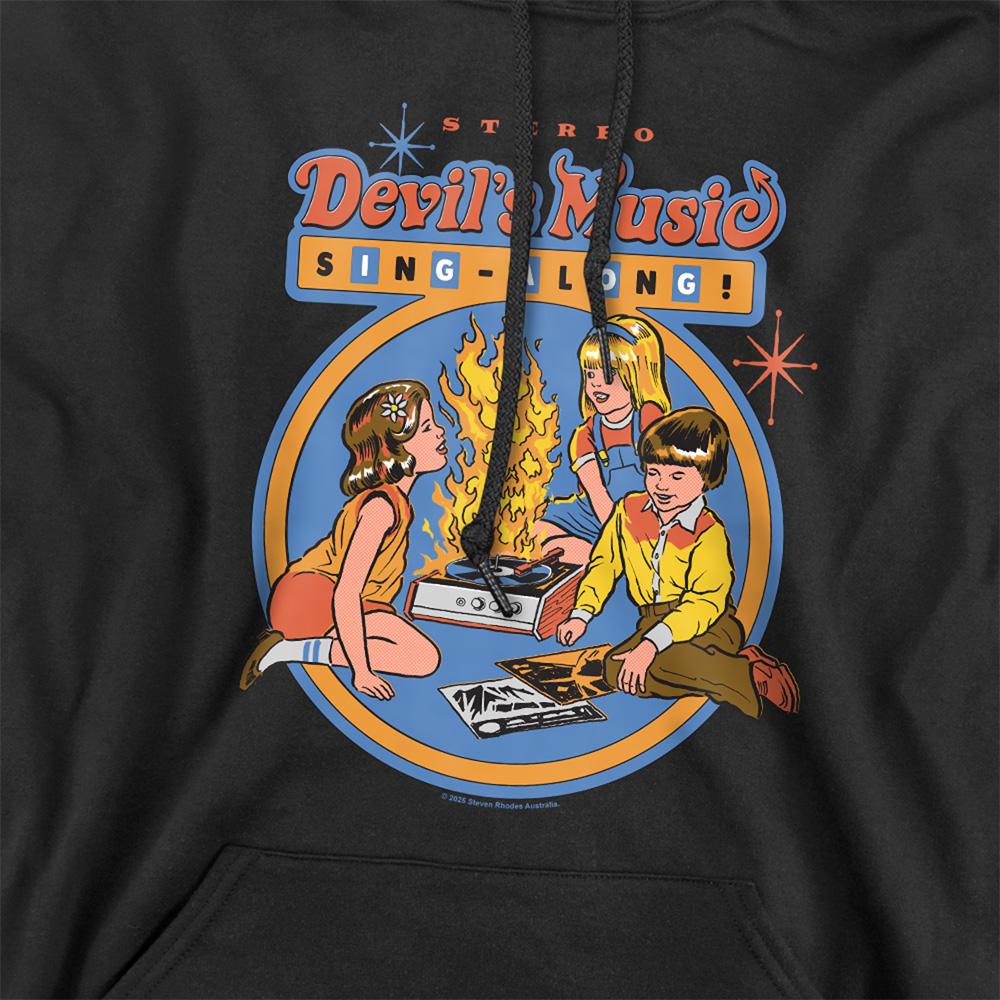Black - Side - Steven Rhodes Unisex Adult Devils Music Singalong Hoodie