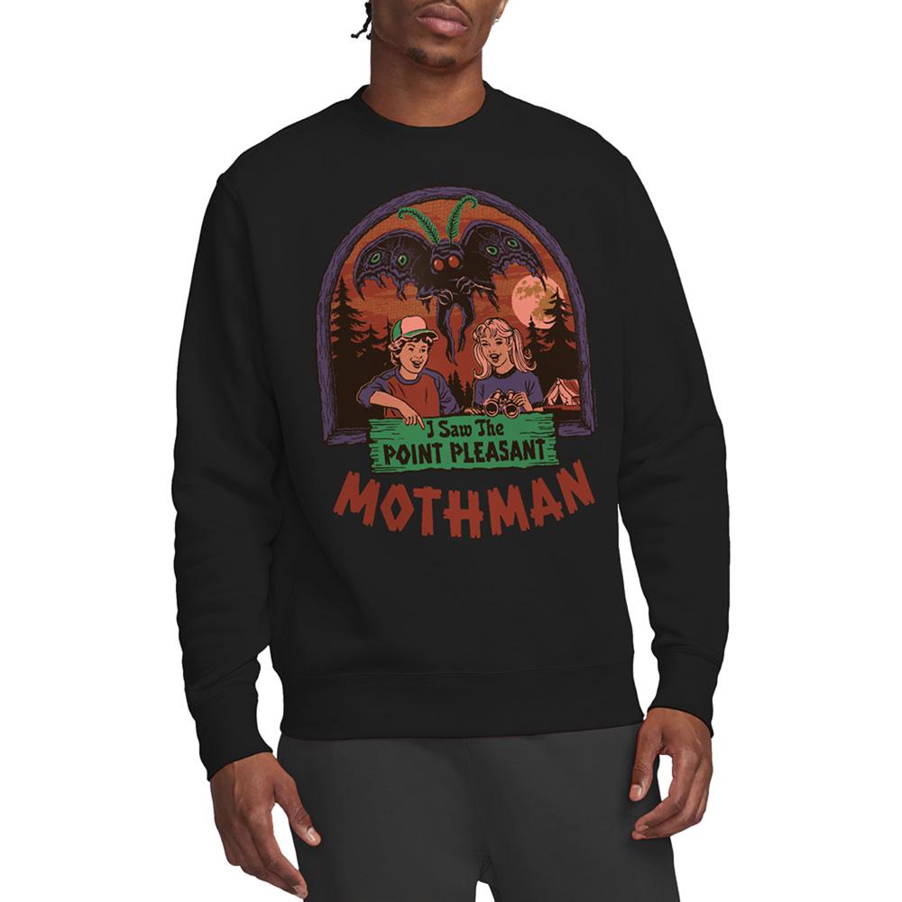 Black - Back - Steven Rhodes Unisex Adult I Saw The Mothman Sweatshirt