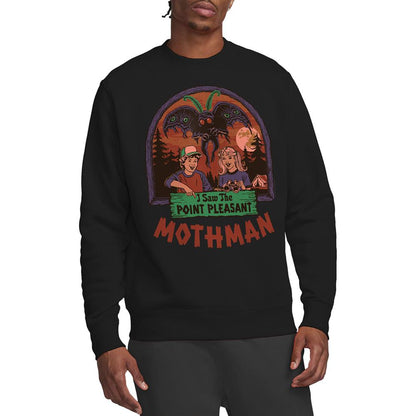 Black - Back - Steven Rhodes Unisex Adult I Saw The Mothman Sweatshirt