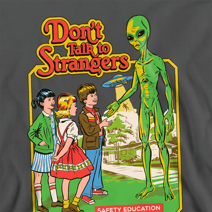Charcoal - Side - Steven Rhodes Unisex Adult Don´t Talk To Strangers Sweatshirt