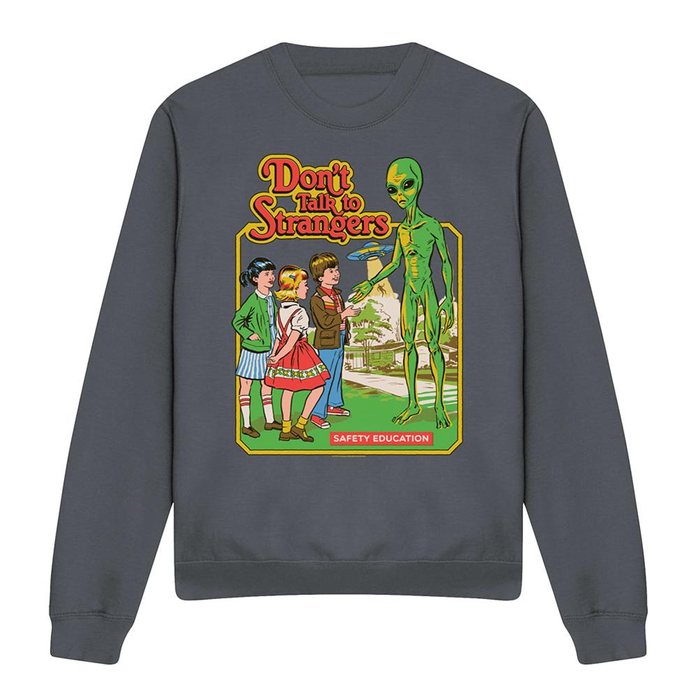 Charcoal - Front - Steven Rhodes Unisex Adult Don´t Talk To Strangers Sweatshirt