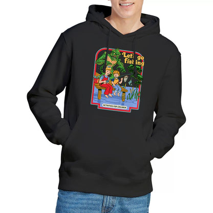 Black - Back - Steven Rhodes Unisex Adult Let´s Go Fishing Hoodie