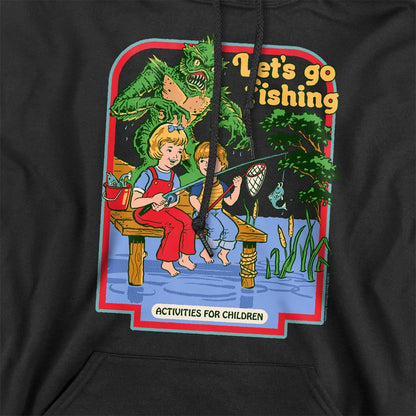 Black - Side - Steven Rhodes Unisex Adult Let´s Go Fishing Hoodie
