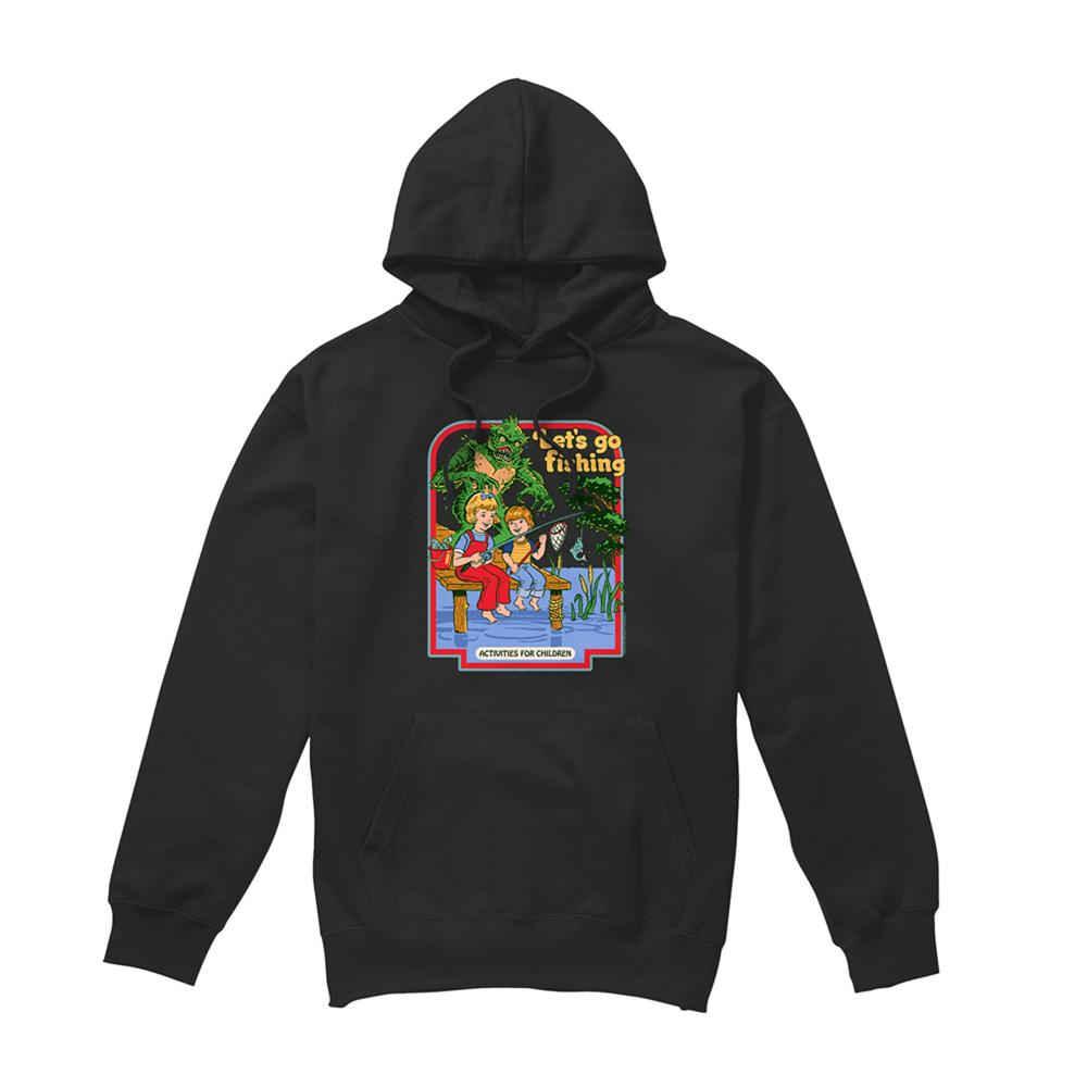 Black - Front - Steven Rhodes Unisex Adult Let´s Go Fishing Hoodie