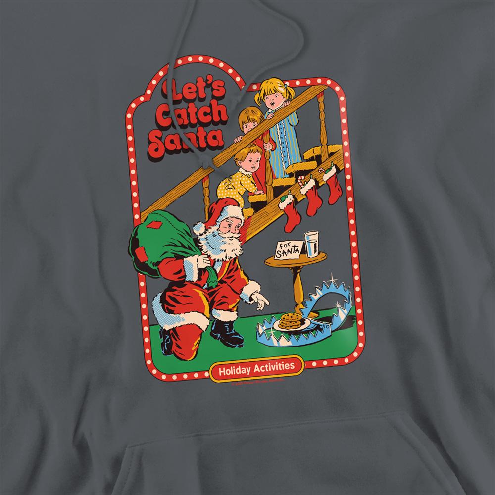 Charcoal - Side - Steven Rhodes Unisex Adult Let´s Catch Santa Hoodie