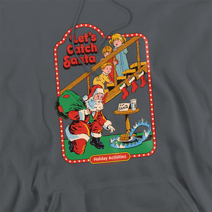 Charcoal - Side - Steven Rhodes Unisex Adult Let´s Catch Santa Hoodie
