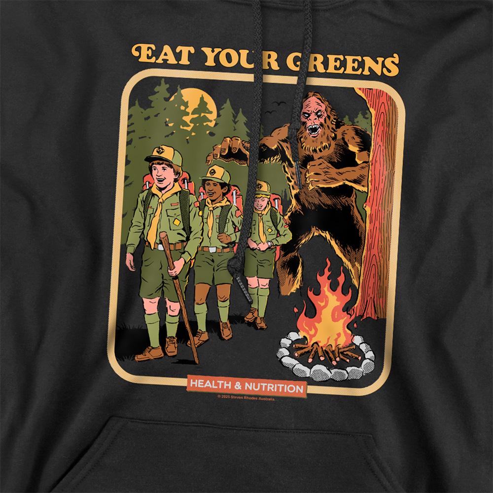 Black - Side - Steven Rhodes Unisex Adult Eat Your Greens Hoodie