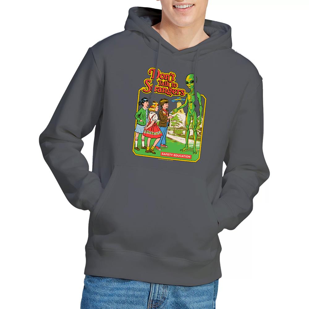 Charcoal - Back - Steven Rhodes Unisex Adult Don´t Talk To Strangers Hoodie