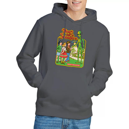 Charcoal - Back - Steven Rhodes Unisex Adult Don´t Talk To Strangers Hoodie