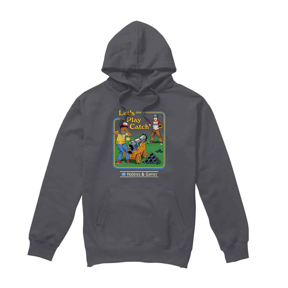 Charcoal - Front - Steven Rhodes Unisex Adult Let´s Play Catch Hoodie