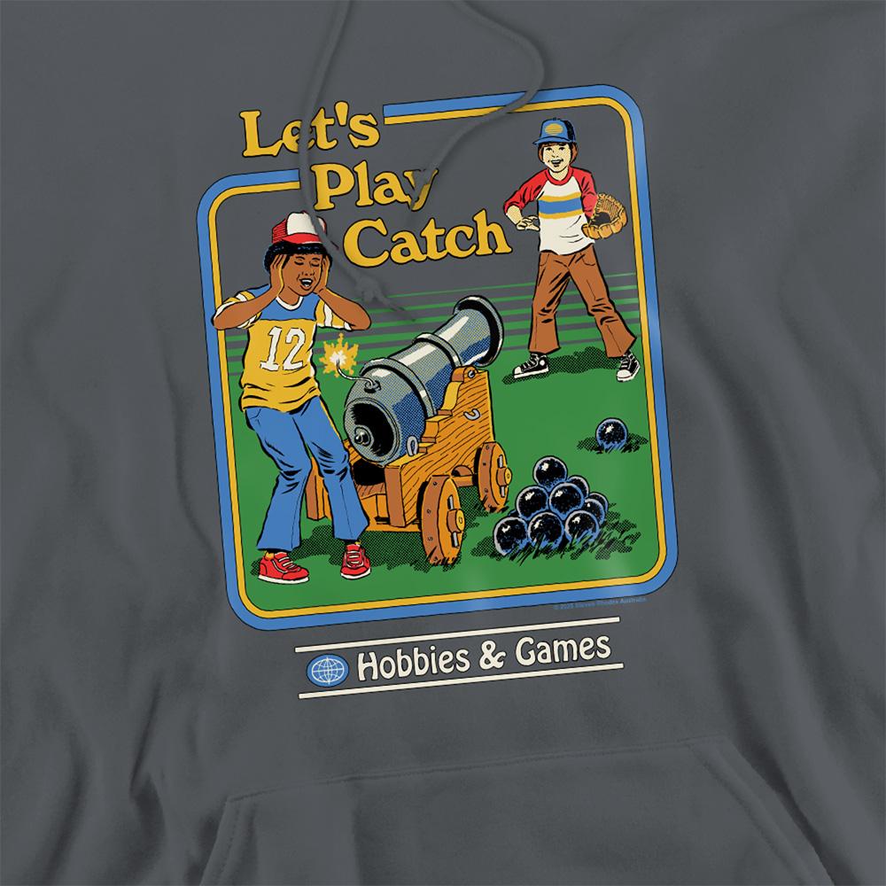 Charcoal - Side - Steven Rhodes Unisex Adult Let´s Play Catch Hoodie