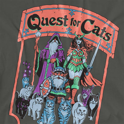 Charcoal - Side - Steven Rhodes Unisex Adult Quest For Cats T-Shirt