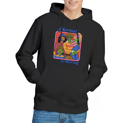 Black - Back - Steven Rhodes Unisex Adult Normal Is Boring Hoodie
