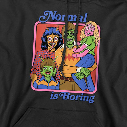 Black - Side - Steven Rhodes Unisex Adult Normal Is Boring Hoodie