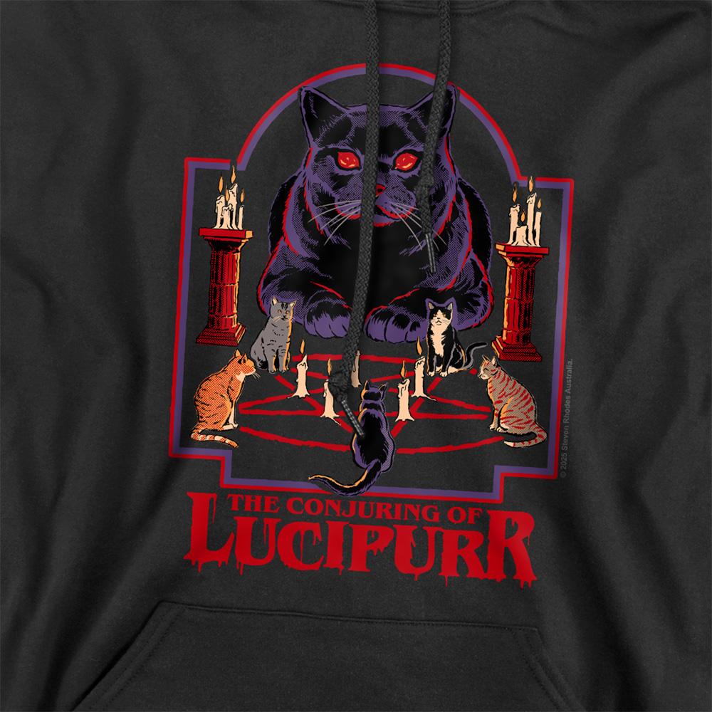 Black - Side - Steven Rhodes Unisex Adult The Conjuring Of Lucipurr Hoodie